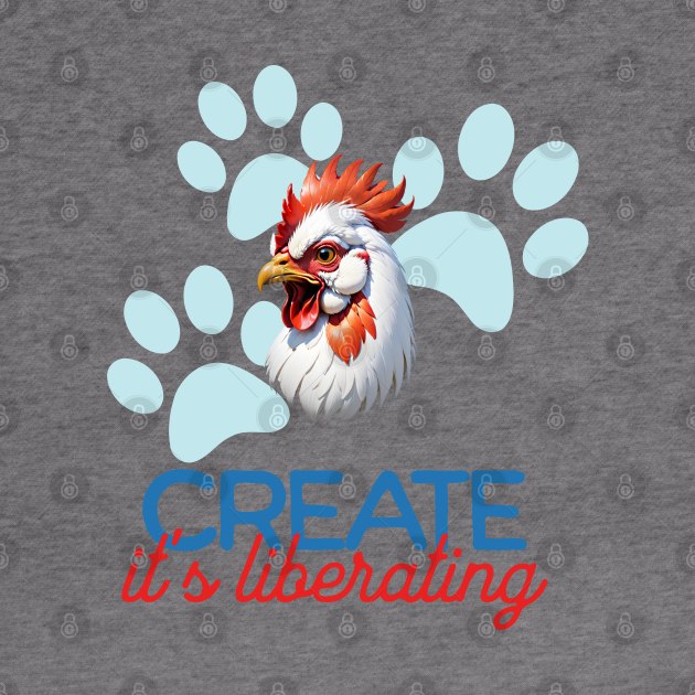 Rooster Minimalist Style Art | Create, it's liberating by Moonlight Forge Studio